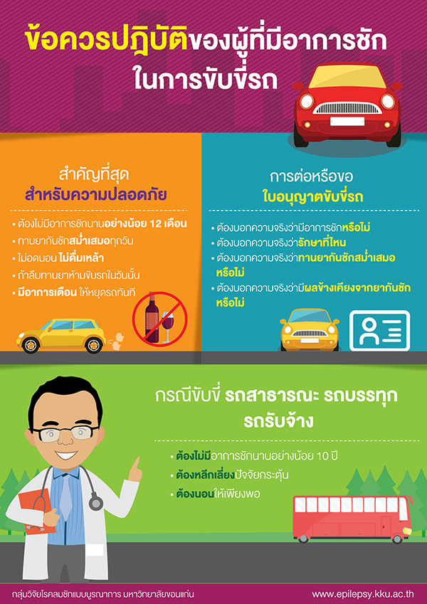 ข้อควรปฏิบัติของผู้มีอาการชักในการขับขี่รถ
